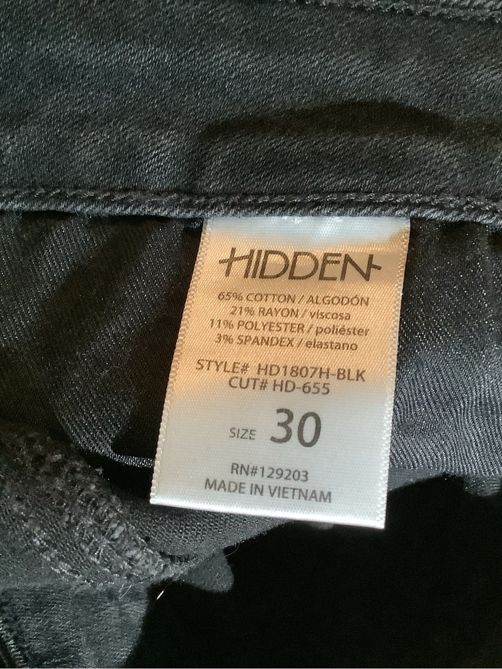 Hidden jeans, color: black, size: 30 - Picture 7 of 12